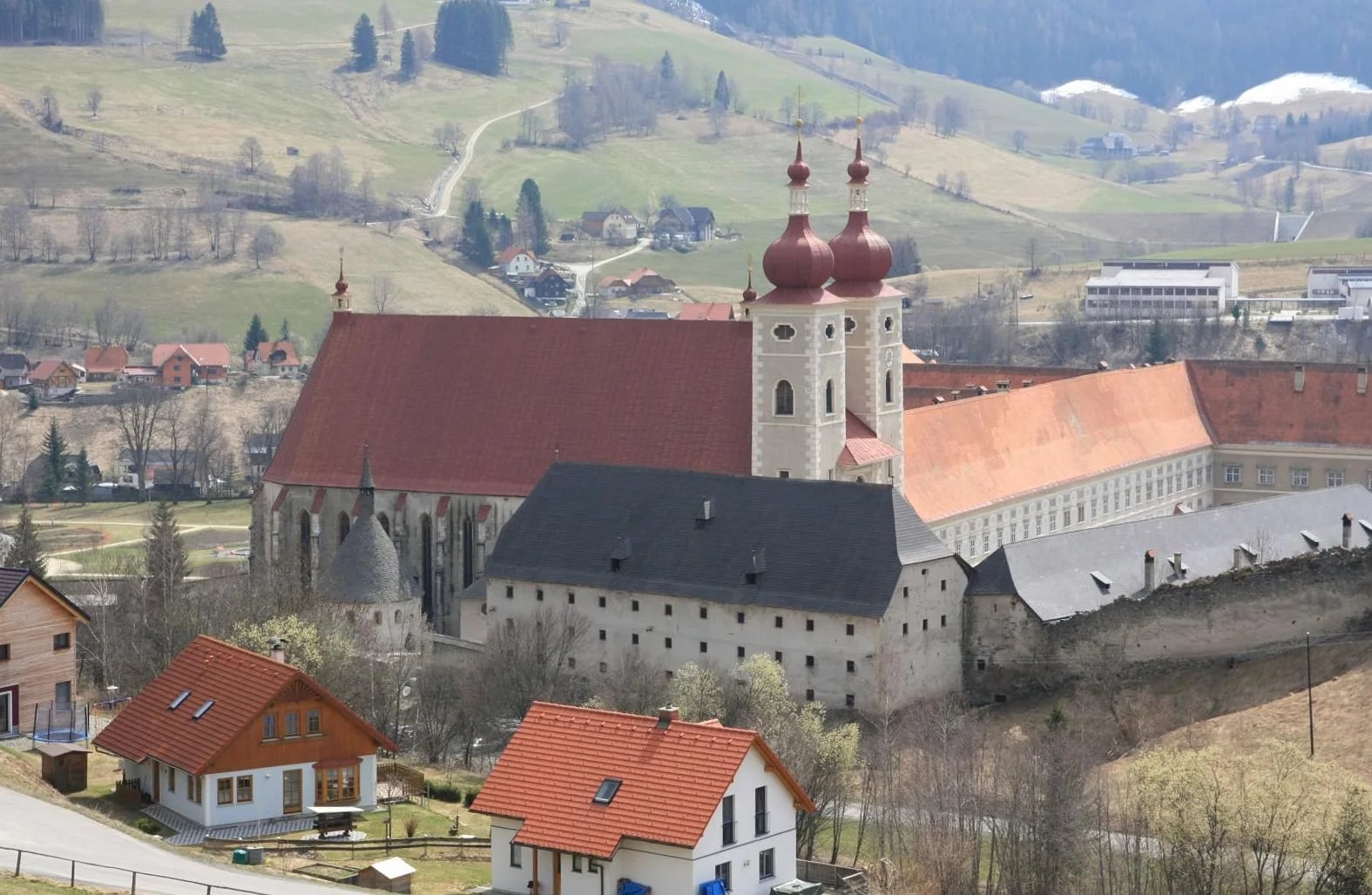 St. Lambrecht Benedictine Abbey with its church and monastic buildings